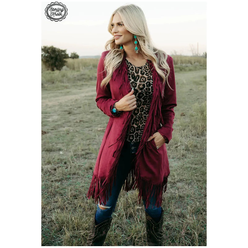 Scottsdale burgundy suede jacket ￼-Jackets-[Womens_Boutique]-[NFR]-[Rodeo_Fashion]-[Western_Style]-Calamity's LLC