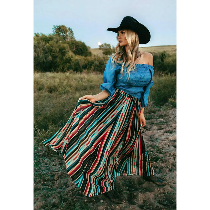 Sarape Kreek Maxi Skirt ￼-Skirts-[Womens_Boutique]-[NFR]-[Rodeo_Fashion]-[Western_Style]-Calamity's LLC