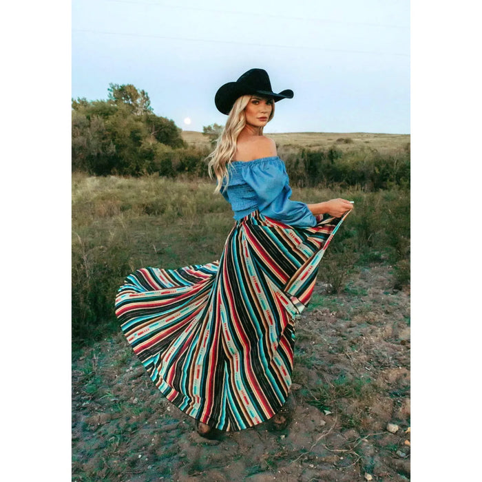 Sarape Kreek Maxi Skirt ￼-Skirts-[Womens_Boutique]-[NFR]-[Rodeo_Fashion]-[Western_Style]-Calamity's LLC