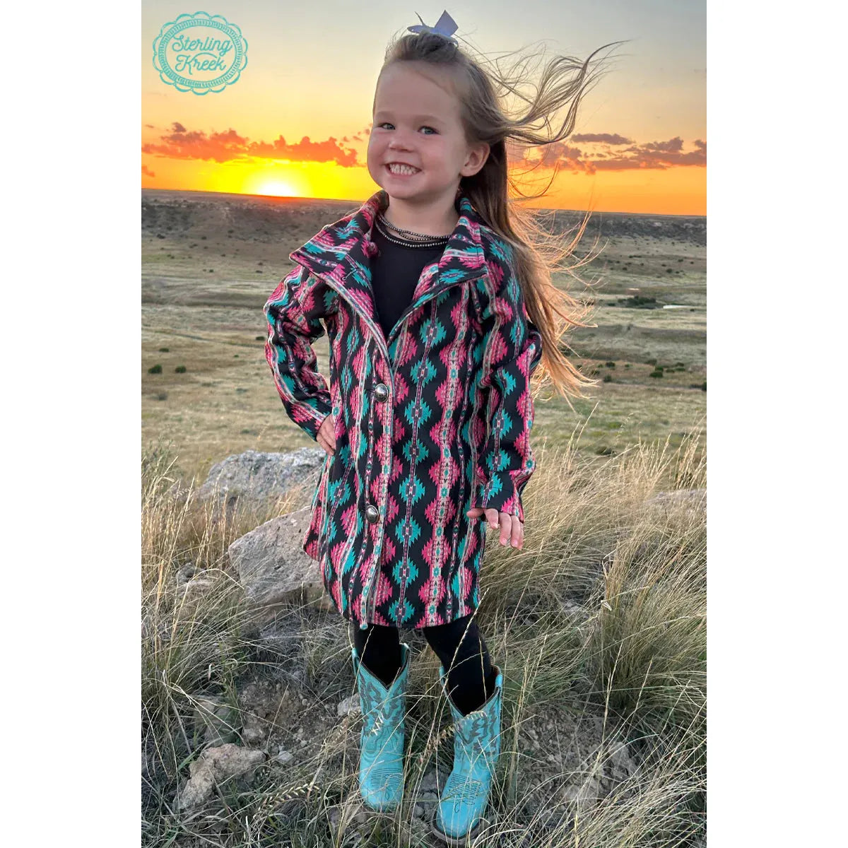 Arlington Aztec Kids Jacket ￼-Kids-[Womens_Boutique]-[NFR]-[Rodeo_Fashion]-[Western_Style]-Calamity's LLC