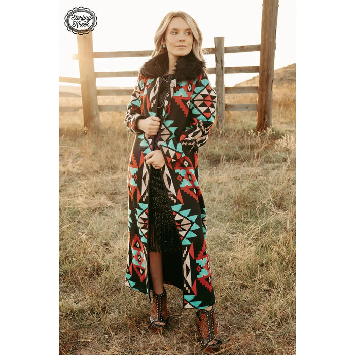 Azteca Knit Duster-Cardigans-[Womens_Boutique]-[NFR]-[Rodeo_Fashion]-[Western_Style]-Calamity's LLC