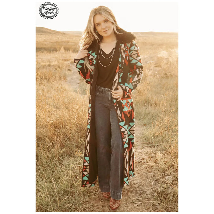 Azteca Knit Duster-Sweaters-[Womens_Boutique]-[NFR]-[Rodeo_Fashion]-[Western_Style]-Calamity's LLC