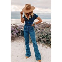 Full Body Denim Jumpsuit-Romper/Jumpsuit-[Womens_Boutique]-[NFR]-[Rodeo_Fashion]-[Western_Style]-Calamity's LLC