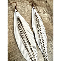 Clancy Feather Earrings | White: 6 inches-Earrings-[Womens_Boutique]-[NFR]-[Rodeo_Fashion]-[Western_Style]-Calamity's LLC