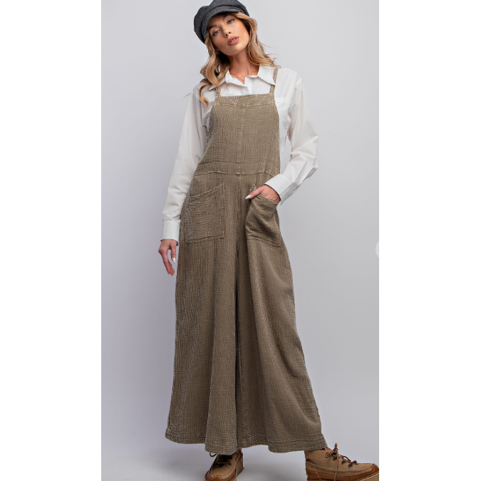 Washed Cotton Jumpsuit/Romper-Romper/Jumpsuit-[Womens_Boutique]-[NFR]-[Rodeo_Fashion]-[Western_Style]-Calamity's LLC