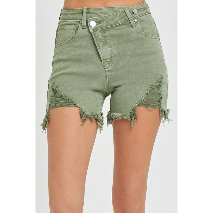 High Rise Cross Over Shorts-Shorts-[Womens_Boutique]-[NFR]-[Rodeo_Fashion]-[Western_Style]-Calamity's LLC