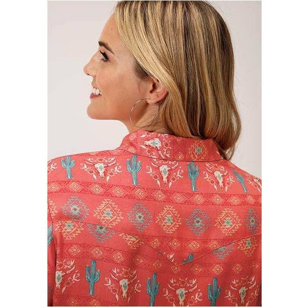 Cactus Long Sleeve Button up, by Roper-Long Sleeves-[Womens_Boutique]-[NFR]-[Rodeo_Fashion]-[Western_Style]-Calamity's LLC