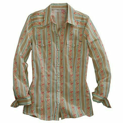 Vertical Stripe Print LS Shirt, by Tin Haul-Long Sleeves-[Womens_Boutique]-[NFR]-[Rodeo_Fashion]-[Western_Style]-Calamity's LLC