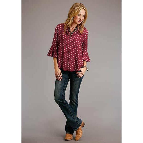 Stetson Long Sleeve Ditzy top-Shirt-[Womens_Boutique]-[NFR]-[Rodeo_Fashion]-[Western_Style]-Calamity's LLC