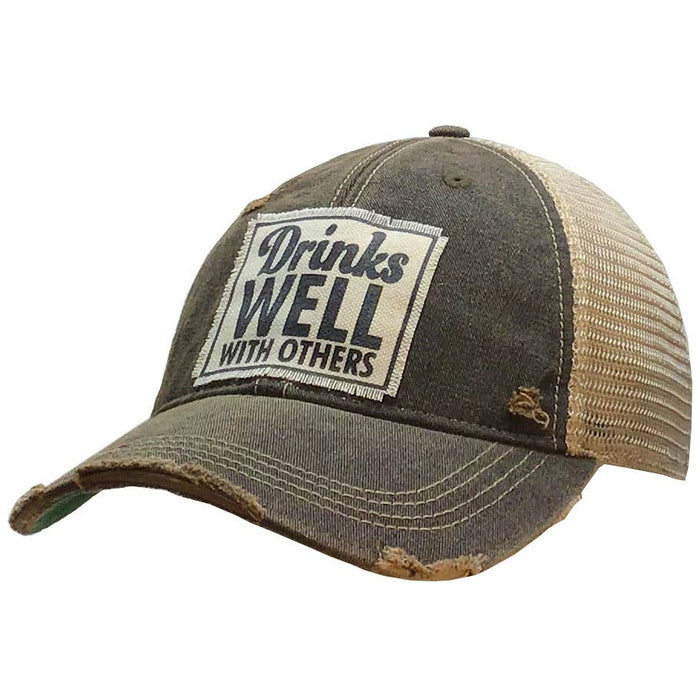 Drinks Well With Others Trucker Hat Baseball Cap Hat-Hats-[Womens_Boutique]-[NFR]-[Rodeo_Fashion]-[Western_Style]-Calamity's LLC
