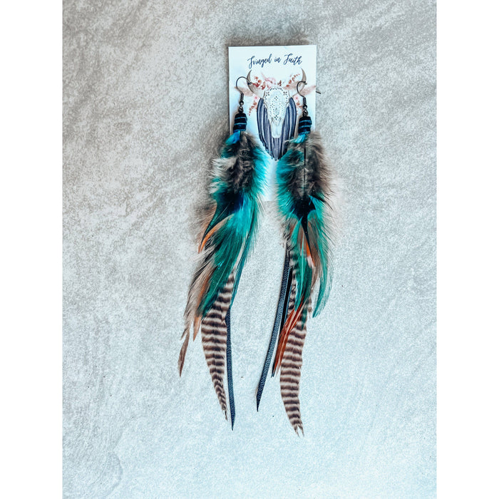 Willow Creek Feather Earring-Earrings-[Womens_Boutique]-[NFR]-[Rodeo_Fashion]-[Western_Style]-Calamity's LLC