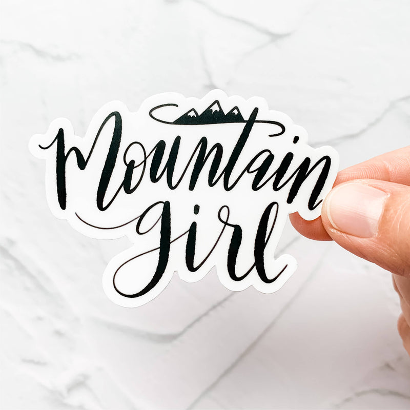 Mountain Girl Hand Lettered Sticker Decal Black-Stickers-[Womens_Boutique]-[NFR]-[Rodeo_Fashion]-[Western_Style]-Calamity's LLC