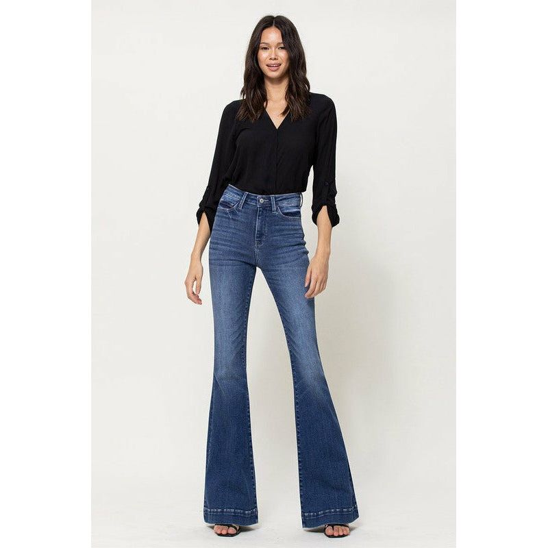 STRETCH HIGH RISE SUPER FLARE W TROUSER HEM-[Womens_Boutique]-[NFR]-[Rodeo_Fashion]-[Western_Style]-Calamity's LLC