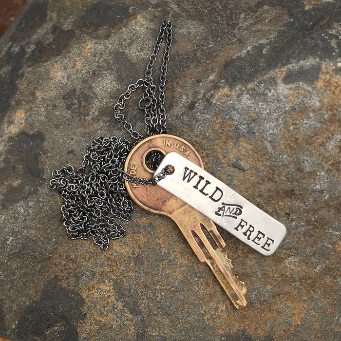 Vintage Key Necklace - Wild and Free-Necklaces-[Womens_Boutique]-[NFR]-[Rodeo_Fashion]-[Western_Style]-Calamity's LLC