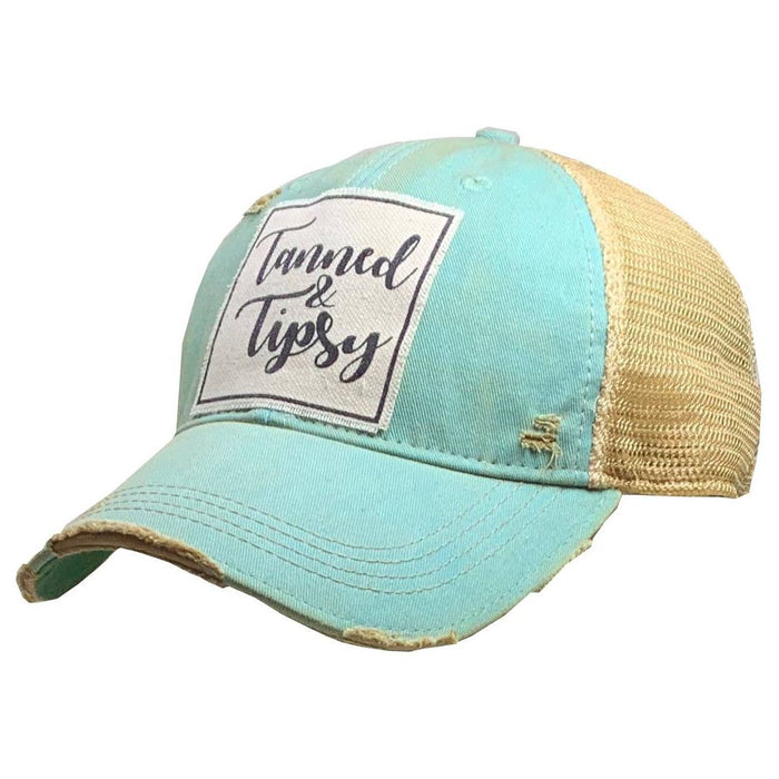 Tanned & Tipsy Distressed Trucker Cap-Hats-[Womens_Boutique]-[NFR]-[Rodeo_Fashion]-[Western_Style]-Calamity's LLC