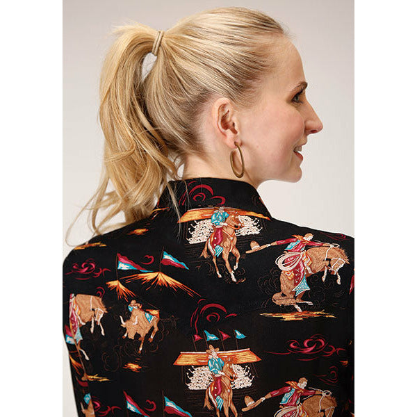 Roper Long Sleeve Saddle Bronc Button Up-Button Up-[Womens_Boutique]-[NFR]-[Rodeo_Fashion]-[Western_Style]-Calamity's LLC