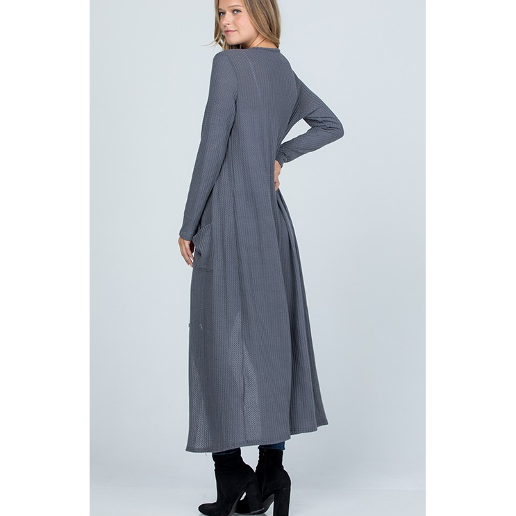 Long Grey Cardigan-Cardigans-[Womens_Boutique]-[NFR]-[Rodeo_Fashion]-[Western_Style]-Calamity's LLC