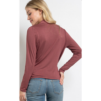 Functional Fall long Sleeve Crossover Top-[Womens_Boutique]-[NFR]-[Rodeo_Fashion]-[Western_Style]-Calamity's LLC
