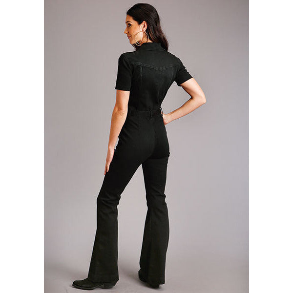 Stetson Women's Black Denim Jumpsuit-[Womens_Boutique]-[NFR]-[Rodeo_Fashion]-[Western_Style]-Calamity's LLC