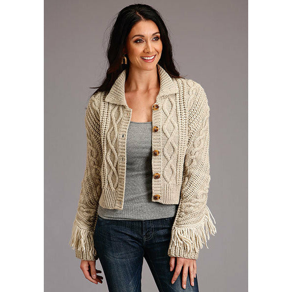Stetson Cream Cable Knit Cardigan-cardigan-[Womens_Boutique]-[NFR]-[Rodeo_Fashion]-[Western_Style]-Calamity's LLC
