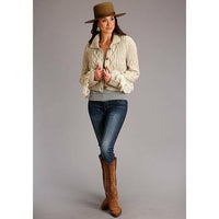 Stetson Cream Cable Knit Cardigan-Cardigans-[Womens_Boutique]-[NFR]-[Rodeo_Fashion]-[Western_Style]-Calamity's LLC