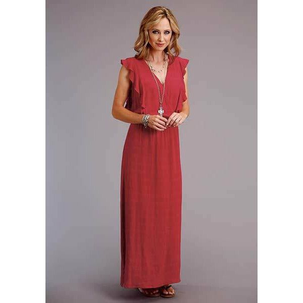 Textured Red Dress, by Stetson-Dresses-[Womens_Boutique]-[NFR]-[Rodeo_Fashion]-[Western_Style]-Calamity's LLC