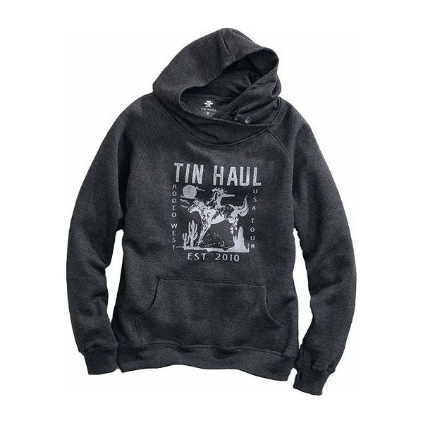 Tin Haul Grey Hoodie Sweatshirt-Graphic Sweaters-[Womens_Boutique]-[NFR]-[Rodeo_Fashion]-[Western_Style]-Calamity's LLC