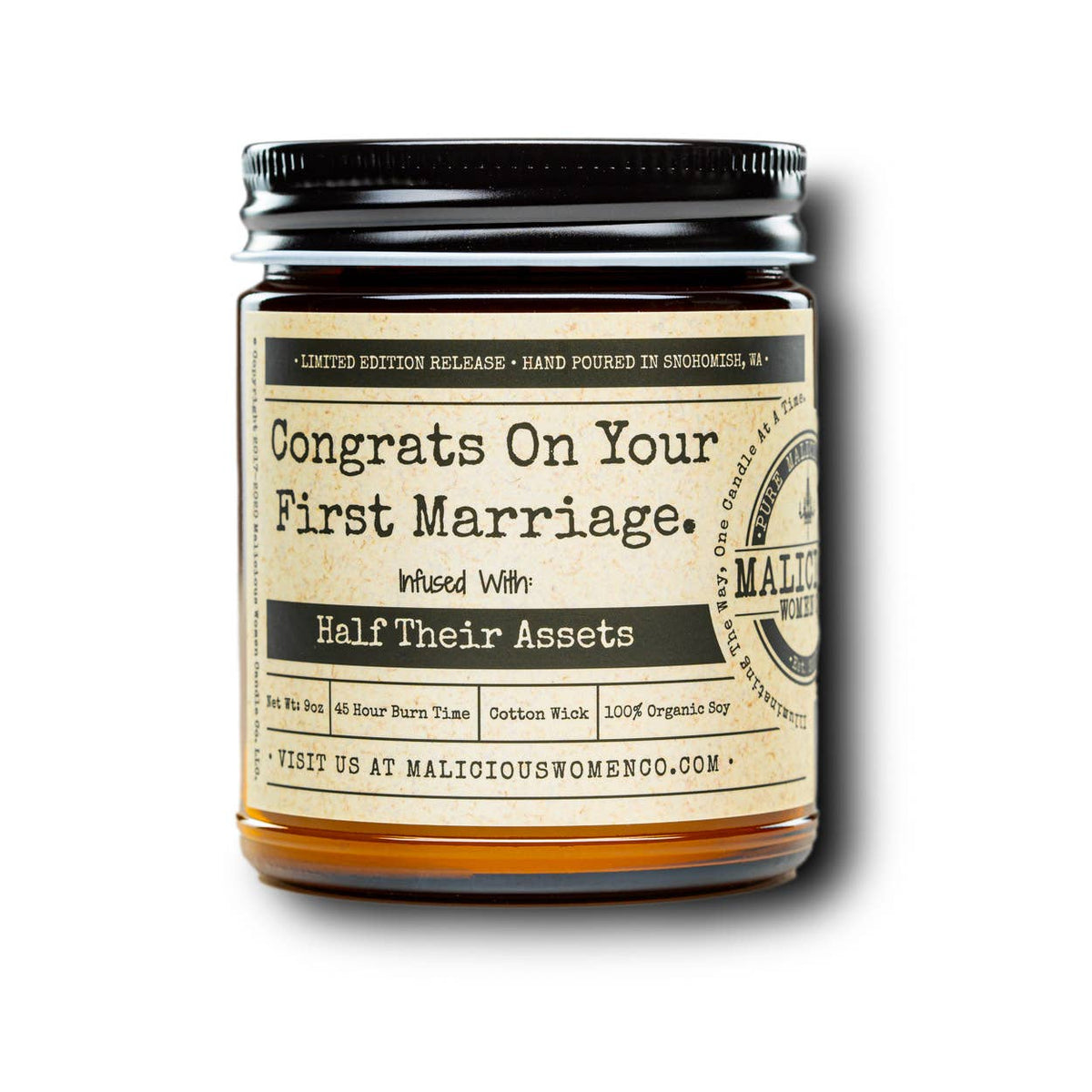 Malicious Women Candle Co - Congrats On Your First Marriage.-Candles-[Womens_Boutique]-[NFR]-[Rodeo_Fashion]-[Western_Style]-Calamity's LLC