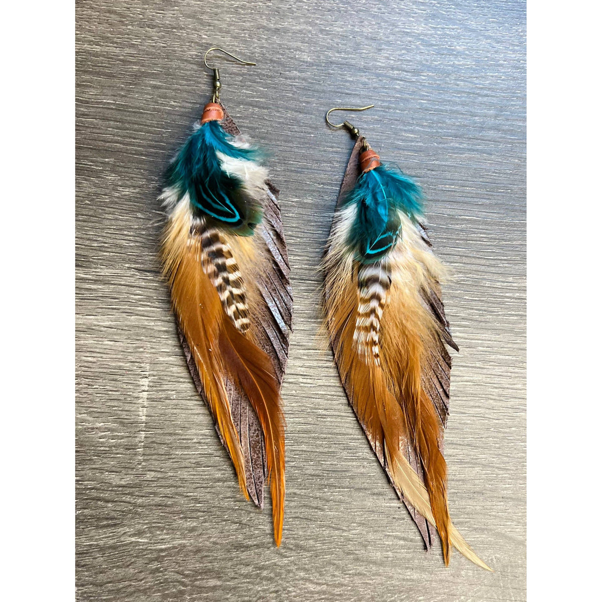 Ronan Feather Earrings: 5 inches-Earrings-[Womens_Boutique]-[NFR]-[Rodeo_Fashion]-[Western_Style]-Calamity's LLC