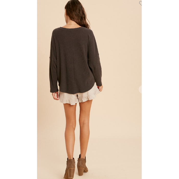 Henley Knit Top-top-[Womens_Boutique]-[NFR]-[Rodeo_Fashion]-[Western_Style]-Calamity's LLC