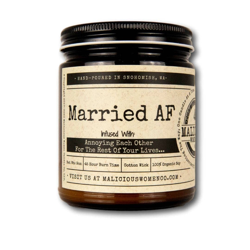 Malicious Women Candle Co - Married AF! "Annoying Each Other For The Rest Of Your Lives"-Candles-[Womens_Boutique]-[NFR]-[Rodeo_Fashion]-[Western_Style]-Calamity's LLC