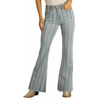 High Rise Striped Trouser, by Rock & Roll Cowgirl-Denim-[Womens_Boutique]-[NFR]-[Rodeo_Fashion]-[Western_Style]-Calamity's LLC