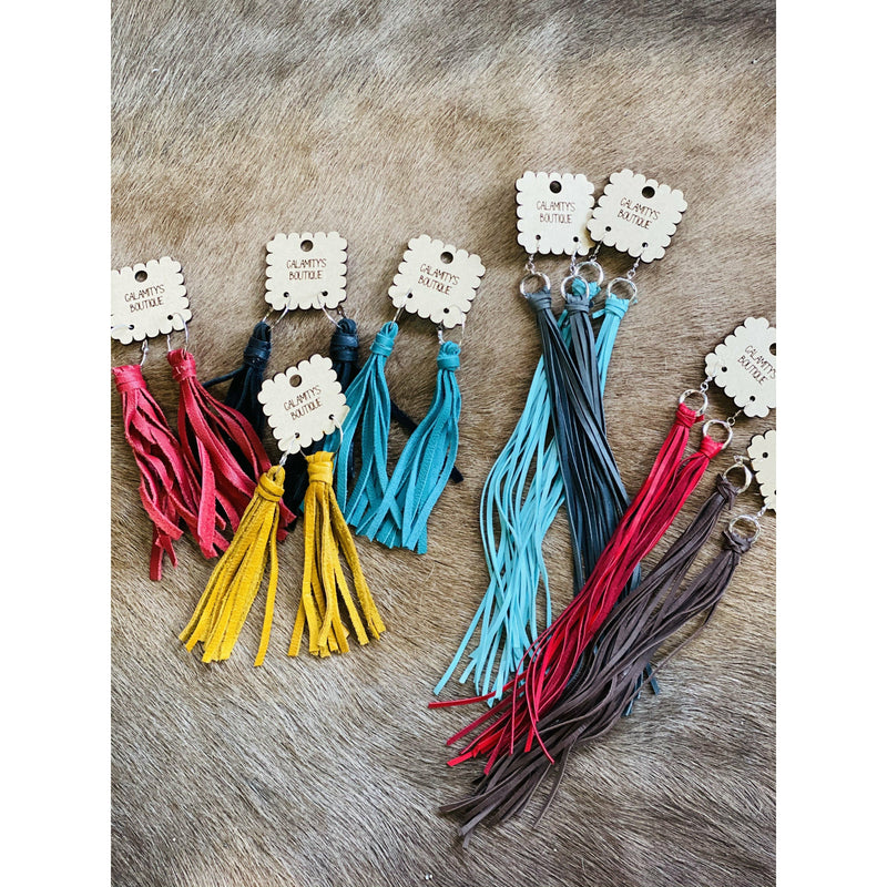 Fringe Leather Earrings-Earrings-[Womens_Boutique]-[NFR]-[Rodeo_Fashion]-[Western_Style]-Calamity's LLC