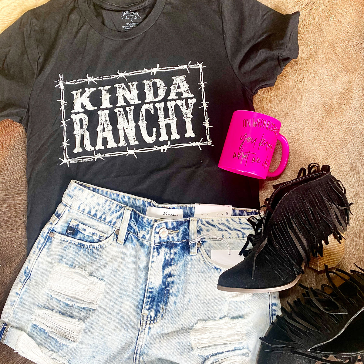 Kinda Ranchy, Graphic T-Graphic Tees-[Womens_Boutique]-[NFR]-[Rodeo_Fashion]-[Western_Style]-Calamity's LLC