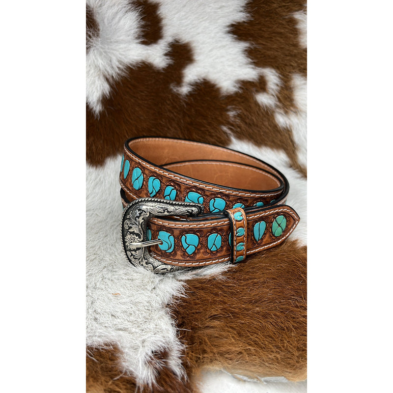Leather Tooled Belt-Belts-[Womens_Boutique]-[NFR]-[Rodeo_Fashion]-[Western_Style]-Calamity's LLC