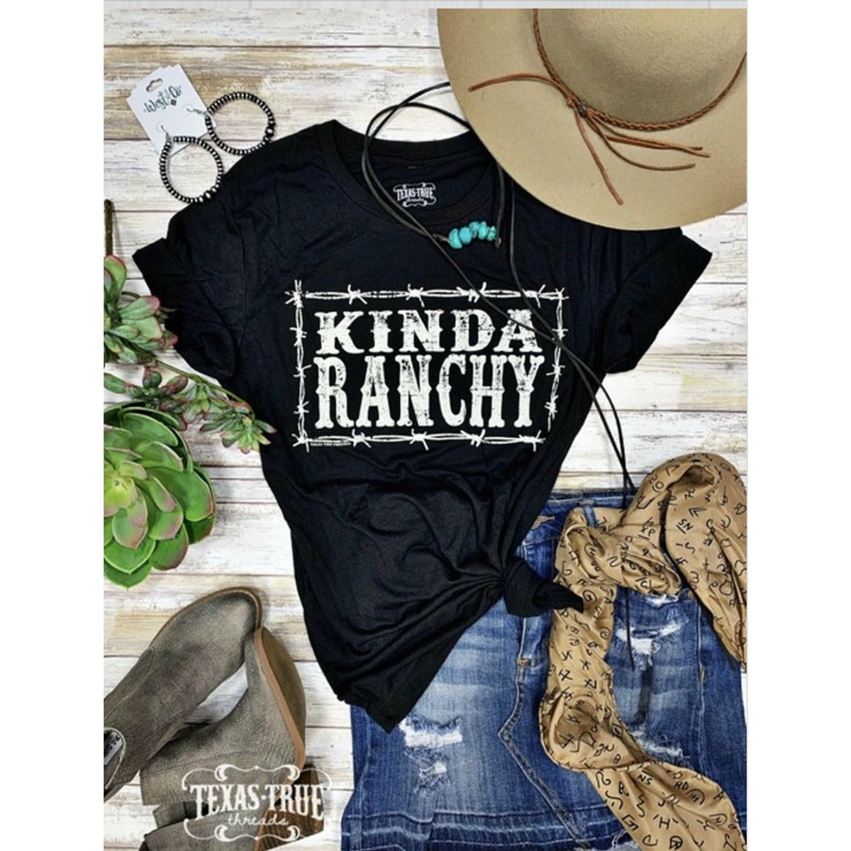 Kinda Ranchy, Graphic T-[Womens_Boutique]-[NFR]-[Rodeo_Fashion]-[Western_Style]-Calamity's LLC