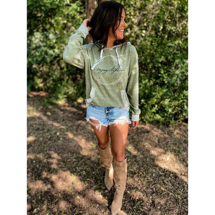 Enjoy Life with this Lightweight hoodie-Hoodie-[Womens_Boutique]-[NFR]-[Rodeo_Fashion]-[Western_Style]-Calamity's LLC
