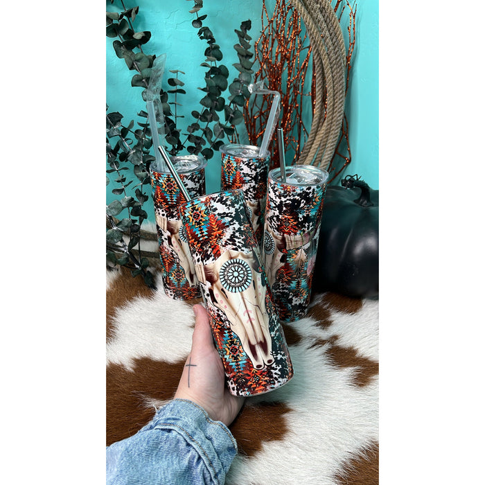 Steer Tumbler-[Womens_Boutique]-[NFR]-[Rodeo_Fashion]-[Western_Style]-Calamity's LLC