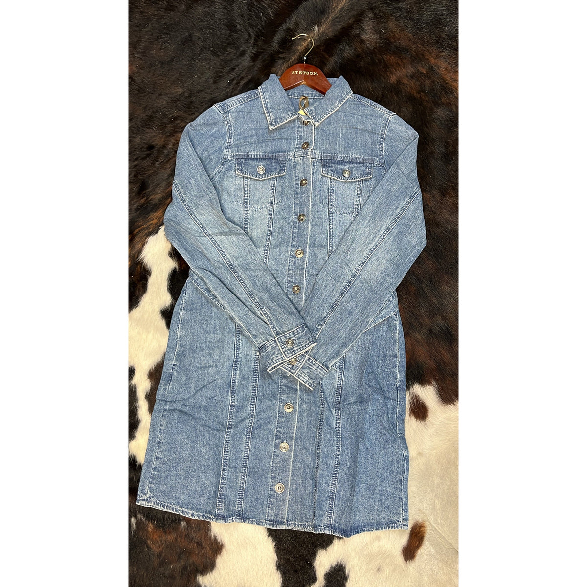stetson denim dress Stetson Western Dress Womens Tie Sleeveless Blue