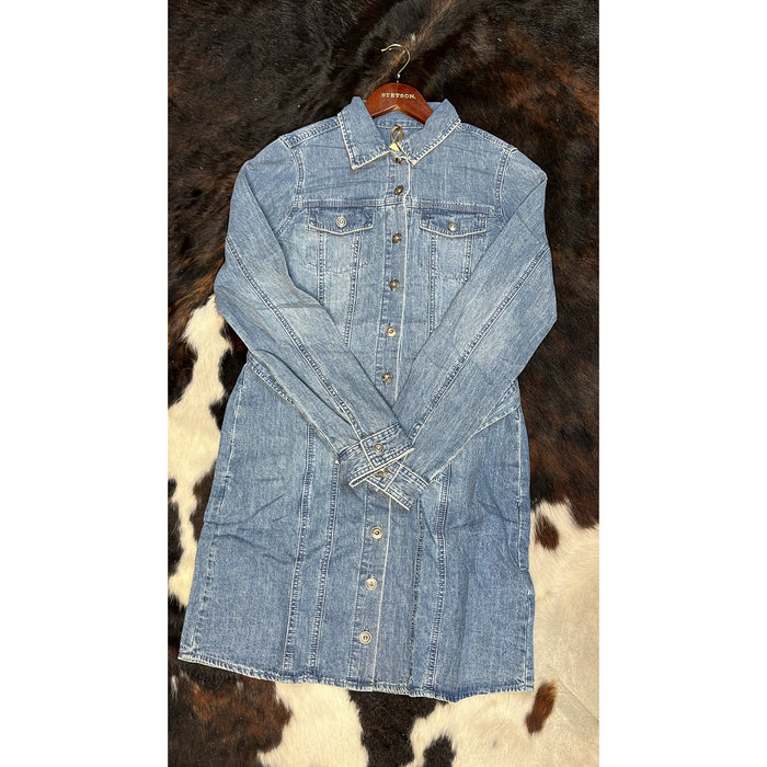 Denim Button up Dress, by Stetson-Dresses-[Womens_Boutique]-[NFR]-[Rodeo_Fashion]-[Western_Style]-Calamity's LLC