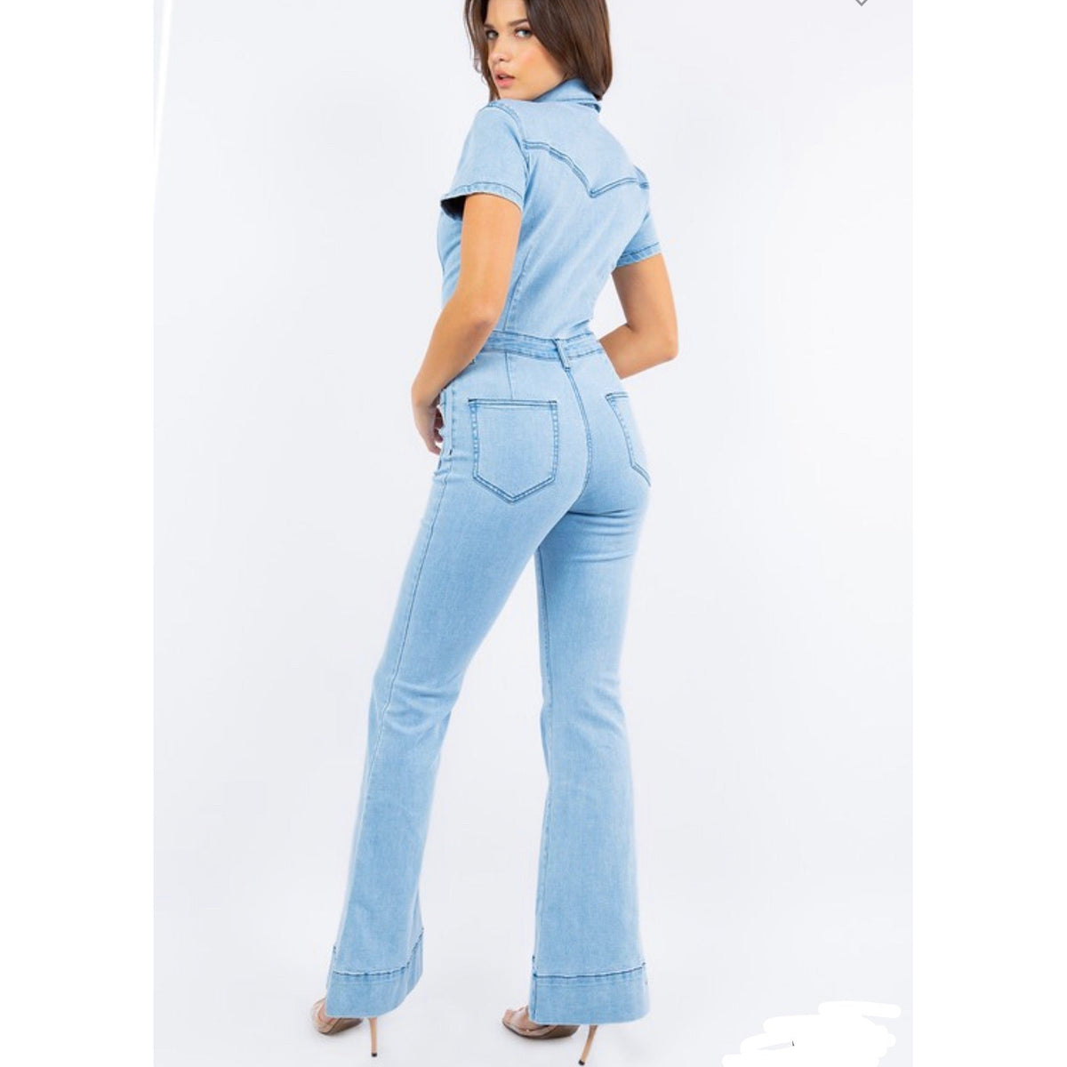 Full Body Denim Jumpsuit-Romper/Jumpsuit-[Womens_Boutique]-[NFR]-[Rodeo_Fashion]-[Western_Style]-Calamity's LLC