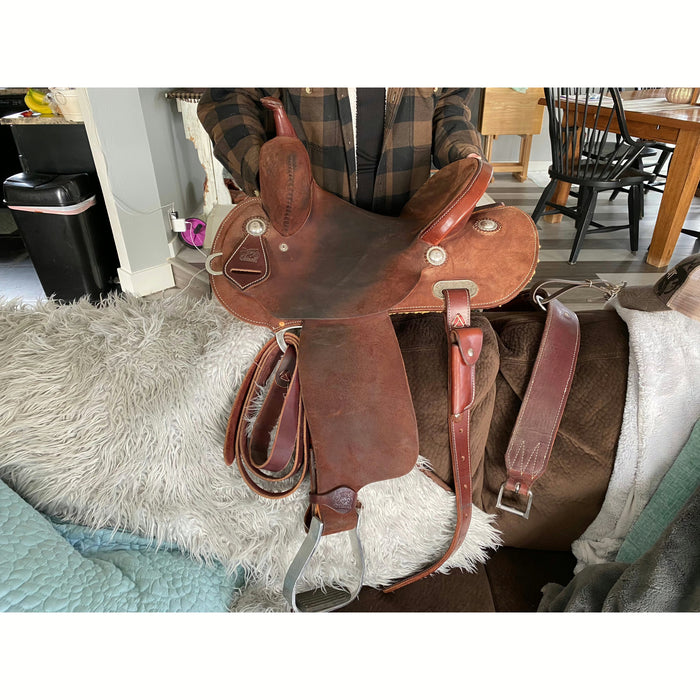 Burns 13.5 10 MD Barrel Saddle-Saddles-[Womens_Boutique]-[NFR]-[Rodeo_Fashion]-[Western_Style]-Calamity's LLC