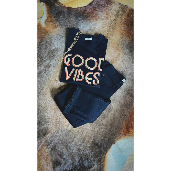 Good Vibes, Graphic T-Graphic Tees-[Womens_Boutique]-[NFR]-[Rodeo_Fashion]-[Western_Style]-Calamity's LLC