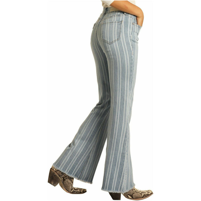 High Rise Striped Trouser, by Rock & Roll Cowgirl-Denim-[Womens_Boutique]-[NFR]-[Rodeo_Fashion]-[Western_Style]-Calamity's LLC