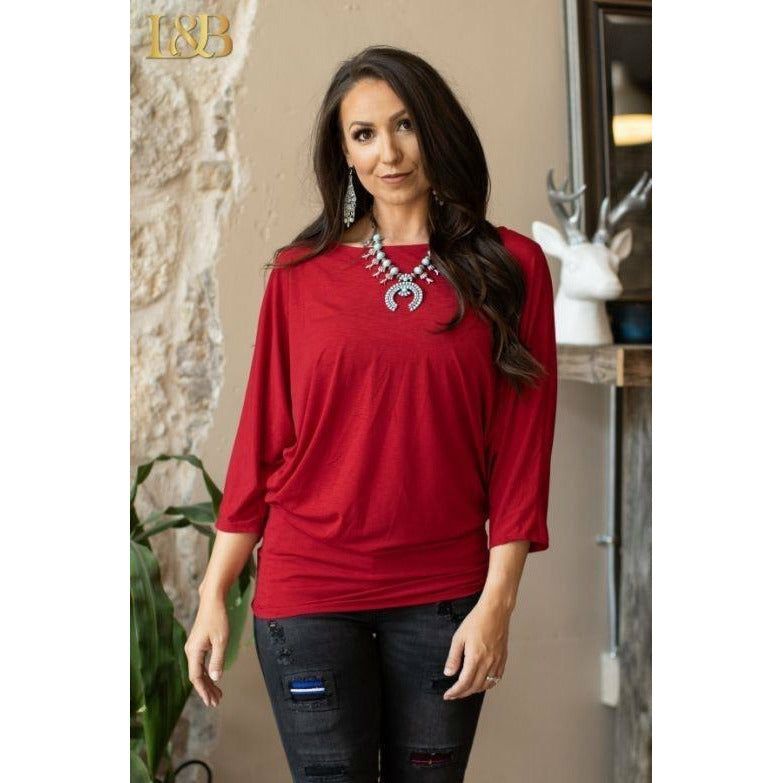 Dolman sleeve basic top-Short Sleeves-[Womens_Boutique]-[NFR]-[Rodeo_Fashion]-[Western_Style]-Calamity's LLC