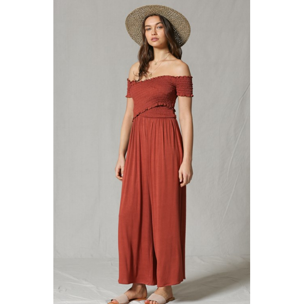 Rust colored Jumpsuit, by Together-Romper/Jumpsuit-[Womens_Boutique]-[NFR]-[Rodeo_Fashion]-[Western_Style]-Calamity's LLC