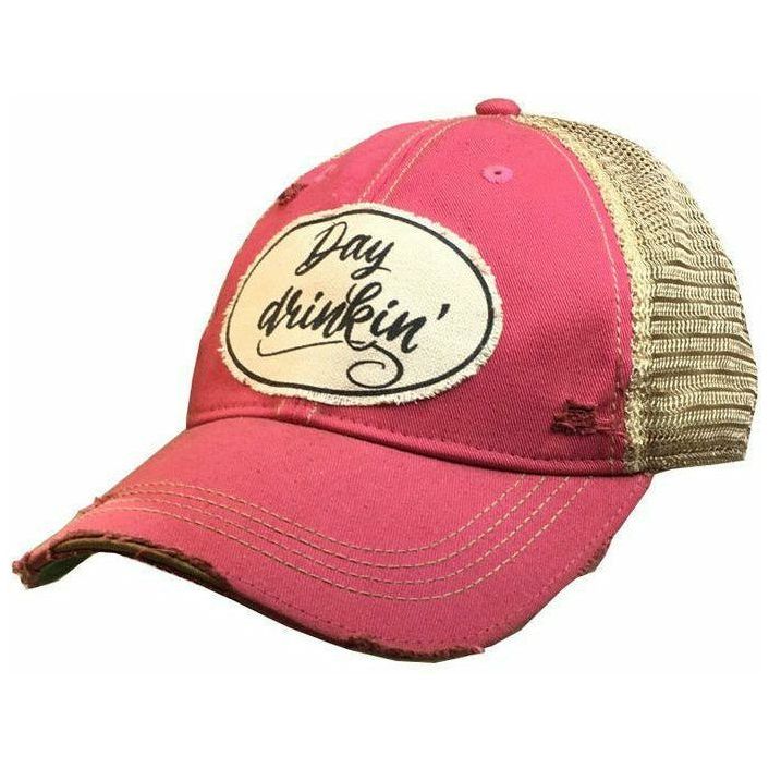 Day Drinkin' Distressed Trucker Cap-Hats-[Womens_Boutique]-[NFR]-[Rodeo_Fashion]-[Western_Style]-Calamity's LLC