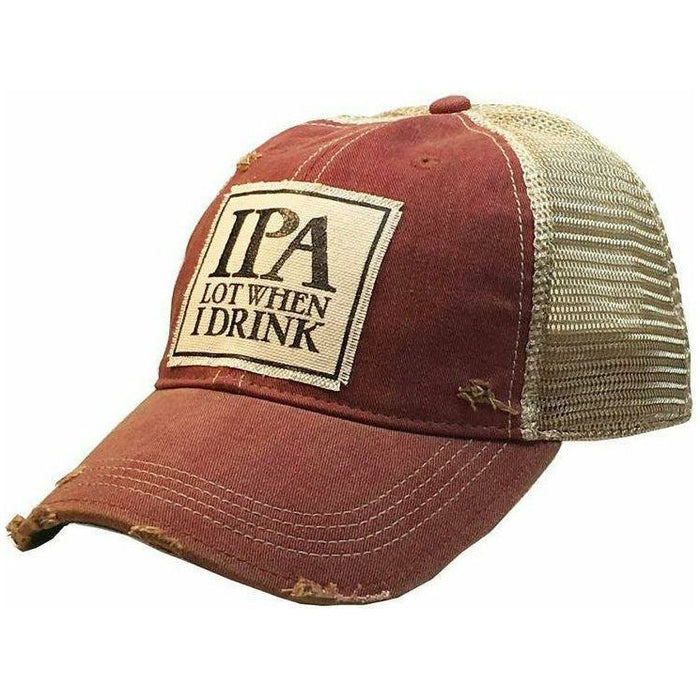 IPA Lot When I Drink Distressed Trucker Cap-Hats-[Womens_Boutique]-[NFR]-[Rodeo_Fashion]-[Western_Style]-Calamity's LLC