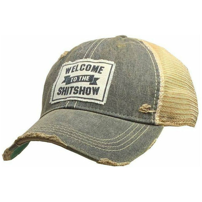 Welcome To The Shit Show Distressed Trucker Cap-Hats-[Womens_Boutique]-[NFR]-[Rodeo_Fashion]-[Western_Style]-Calamity's LLC