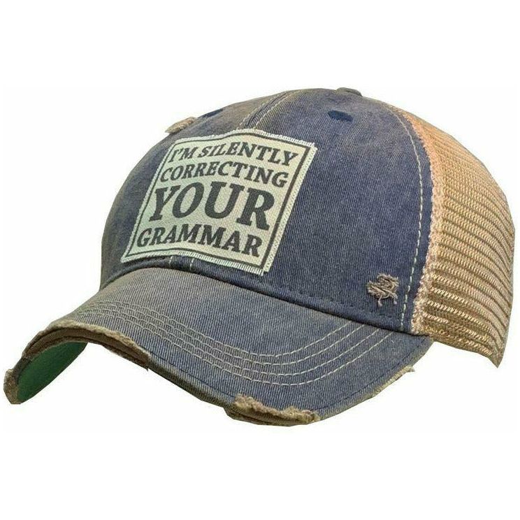 I'm Silently Correcting Your Grammar Distressed Trucker Cap-Hats-[Womens_Boutique]-[NFR]-[Rodeo_Fashion]-[Western_Style]-Calamity's LLC